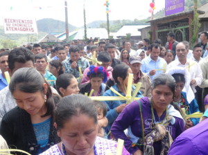 The Mayan faithful celebrate Palm Sunday with Palm Cross in hand